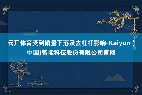 云开体育受到销量下落及去杠杆影响-Kaiyun (中国)智能科技股份有限公司官网