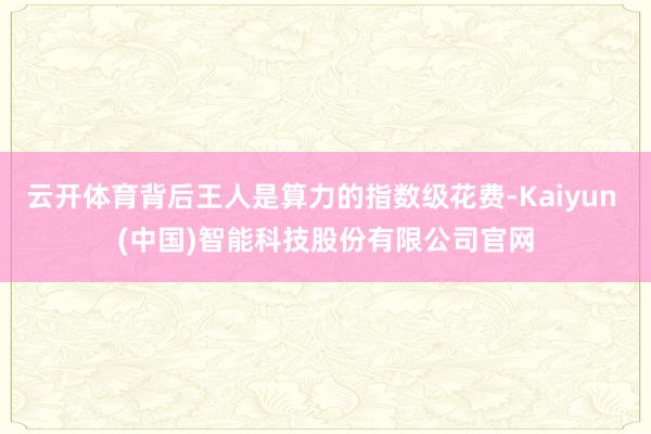 云开体育背后王人是算力的指数级花费-Kaiyun (中国)智能科技股份有限公司官网