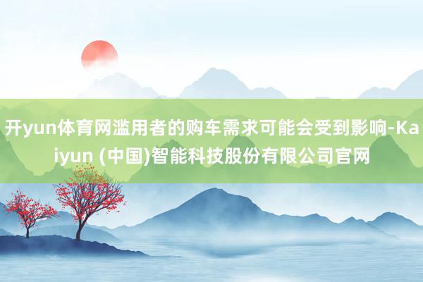 开yun体育网滥用者的购车需求可能会受到影响-Kaiyun (中国)智能科技股份有限公司官网