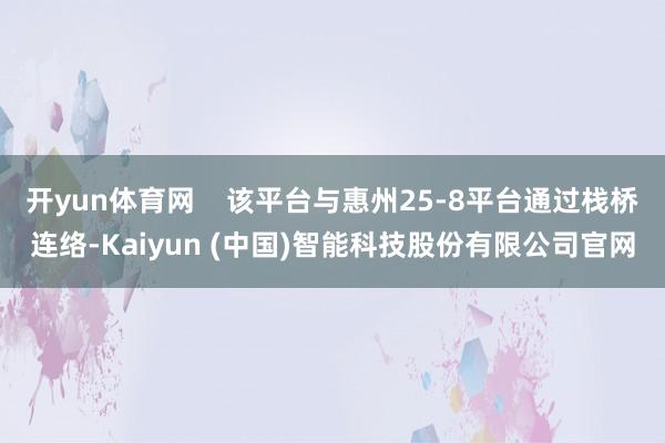 开yun体育网    该平台与惠州25-8平台通过栈桥连络-Kaiyun (中国)智能科技股份有限公司官网