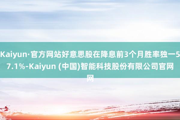 Kaiyun·官方网站好意思股在降息前3个月胜率独一57.1%-Kaiyun (中国)智能科技股份有限公司官网